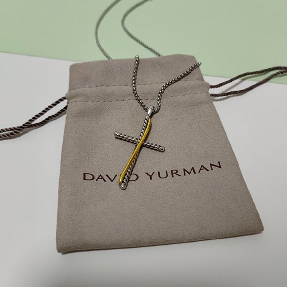 David Yurman Cross Pendant Necklace - Picture 1 of 6